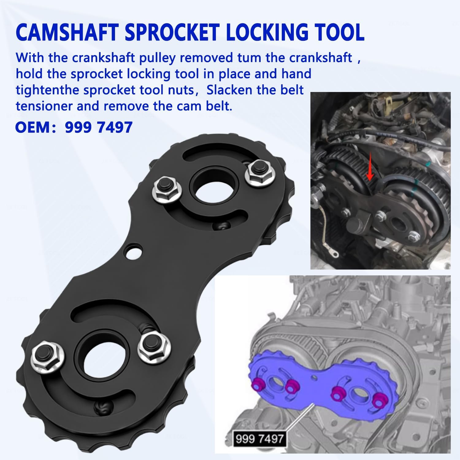 ZKTOOL Camshaft Alignment Tool Kit,Camshaft Chain Timing Tool,Camshaft Chain Locking Alignment Timing Tool Kit Compatible with Volvo 2.0T S60 S80 V60 V70 XC60 XC70 XC80 Engine.