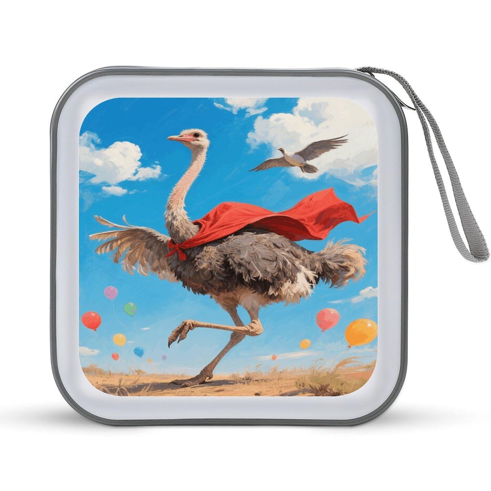 VstaDank Ostrich DVD Case With Zipper Portable CD Case Hardshell DVD VCD Binder Storage Box EVA Protective Blu-ray Wallet 40 Capacity CD Wallet Movie Music Media Disc Wallets