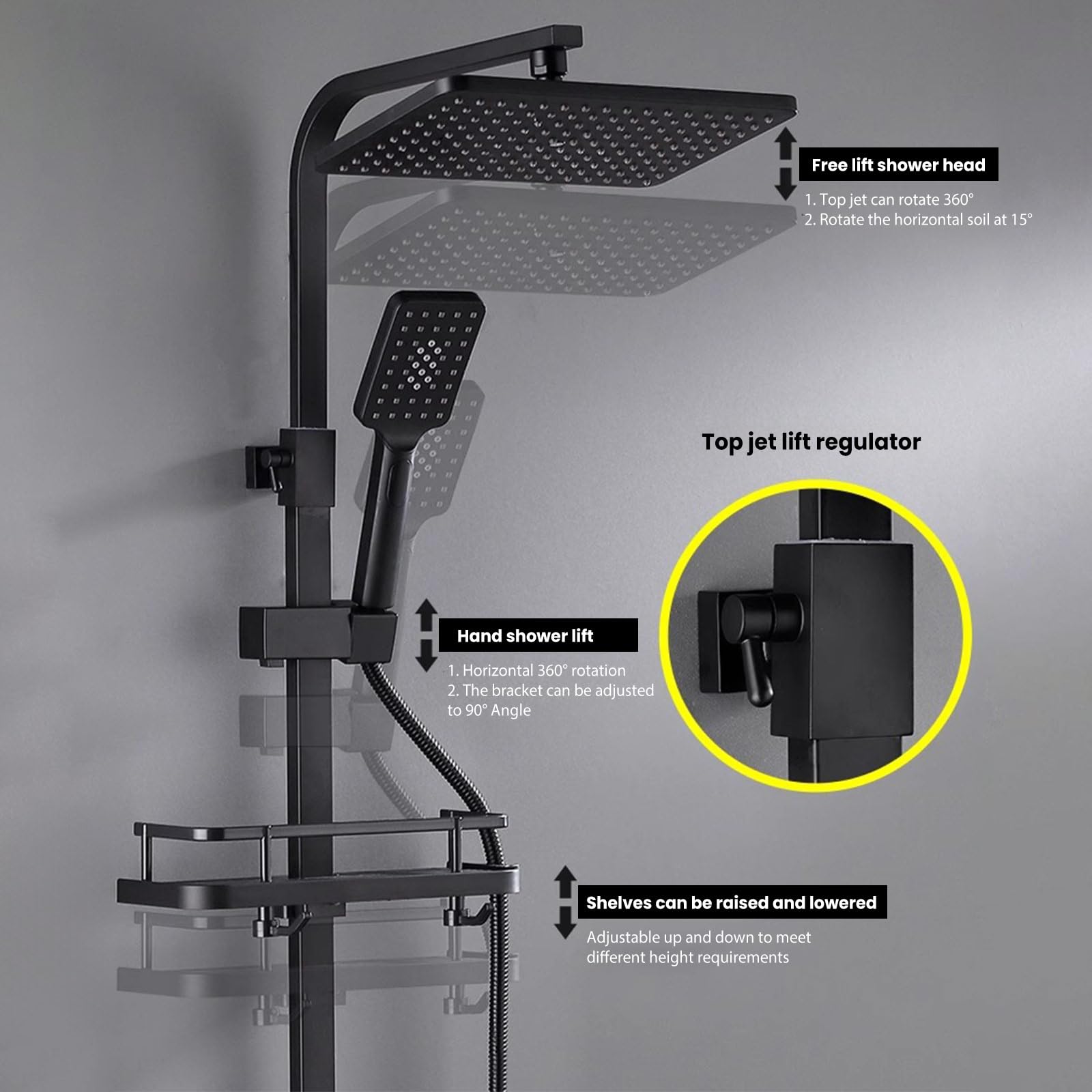 Luxury Smart Digital Display Shower Set Thermostatic Shower System Button Control Bathroom Brass Wal I.1103447596 - View #2