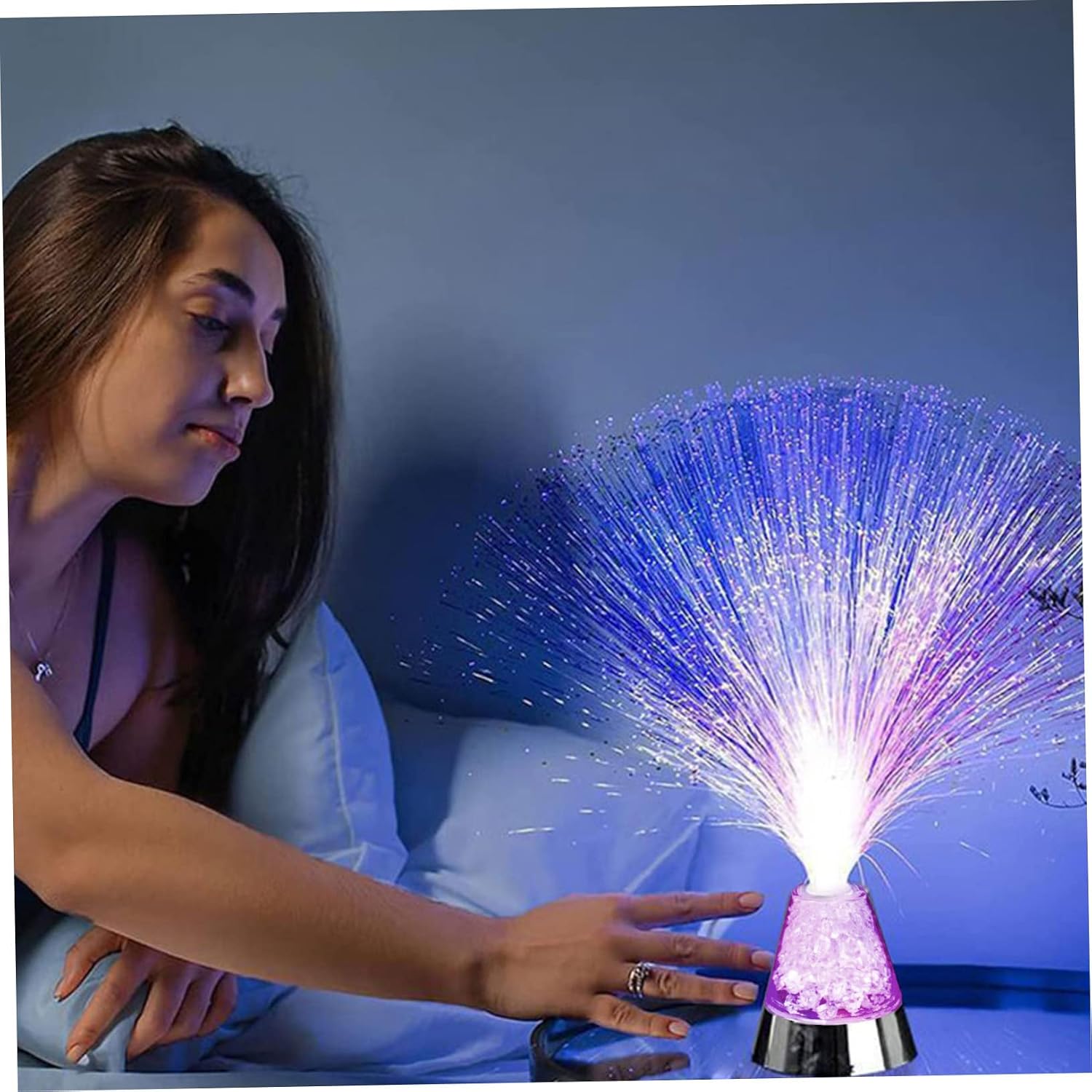 ORFOFE Battery Operated Fiber Optic Lamp USB Led Lights for Room Decor Glow Party Lights