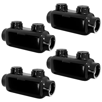 OHLECTRIC Insulated Inline Wire Connector, Black Splice 4 Pack 214 AWG, 5/32 Hex Screw, Pre-Filled Oxide Inhibitor Heavy-Duty Elevator Electrical & Maintenance Connector
