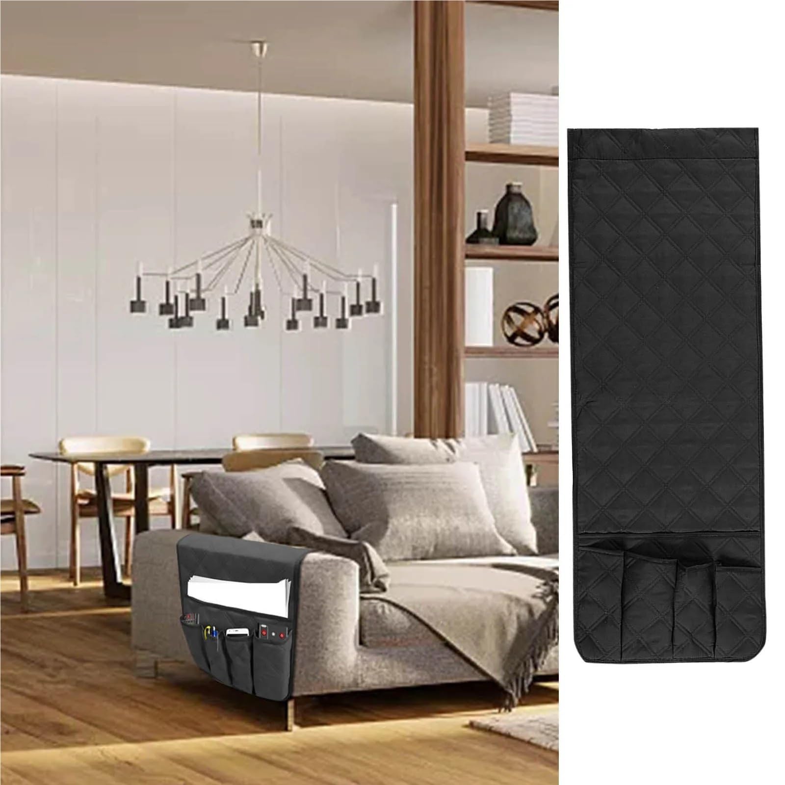 Organisateur d'accoudoir de canapé, Pochettes d'organisation et Chaise, Convient au téléphone pour Télécommande, Téléphone