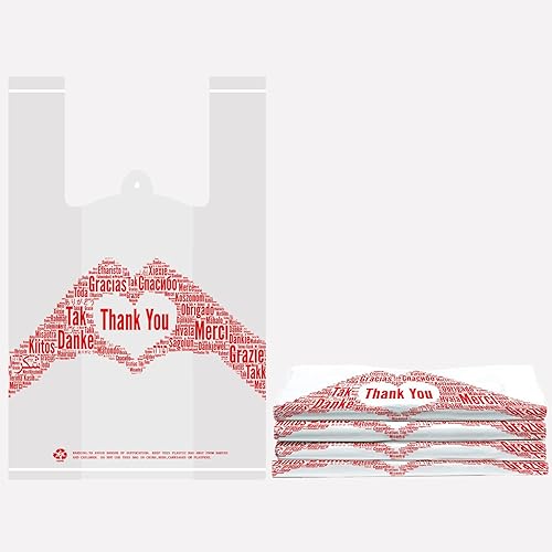 Miniatura 6 de Thank You - Bolsas de mercancía para camisetas  Paquete de 100 bolsas de comestibles reutilizables y desechables de 12 x 6.5 x 20 pulgadas, 30