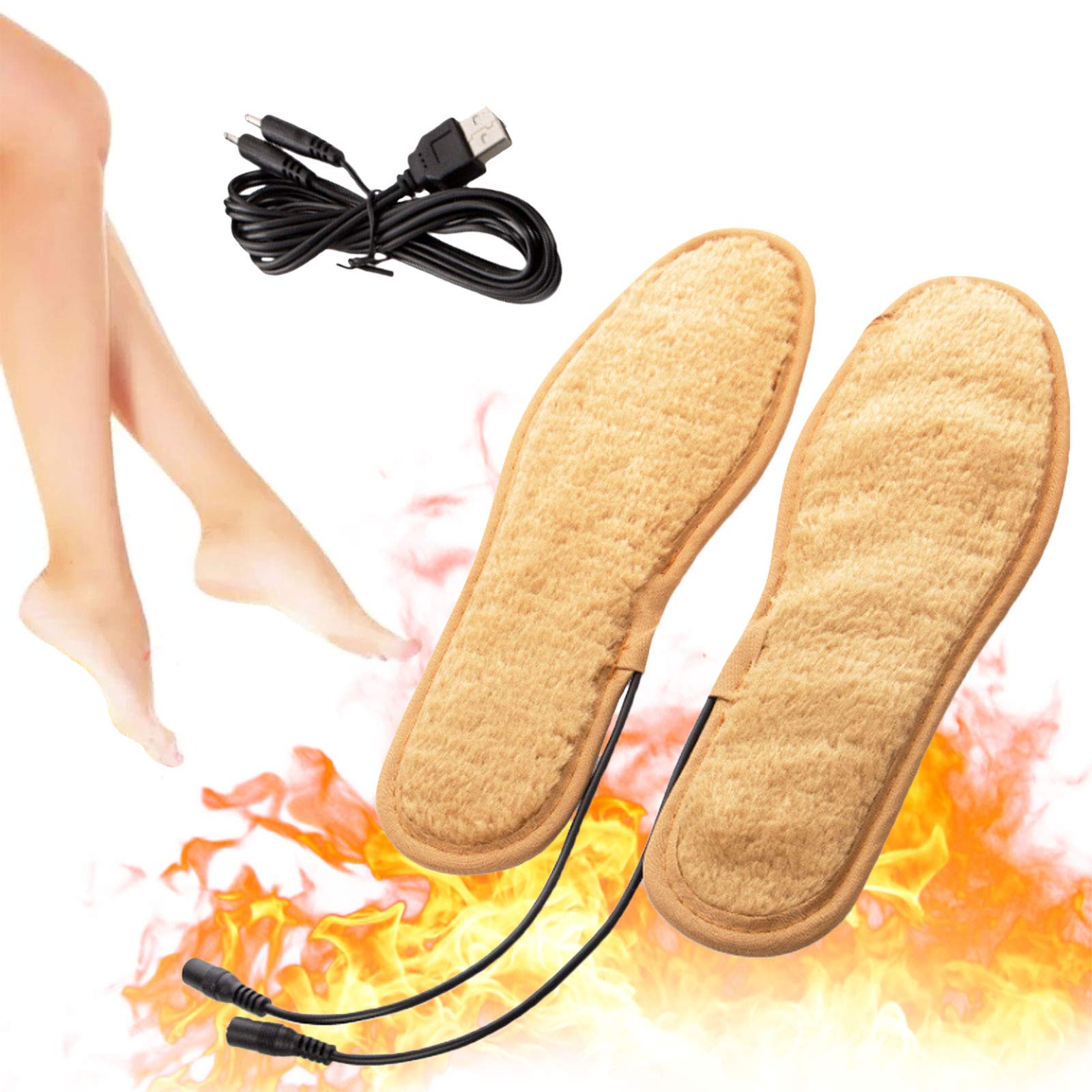 Semelles Chauffantes USB Rechargeables - 3 Modes - Taille 41-42 Et 45-46 - Pour Randonnée Et Ski - 8