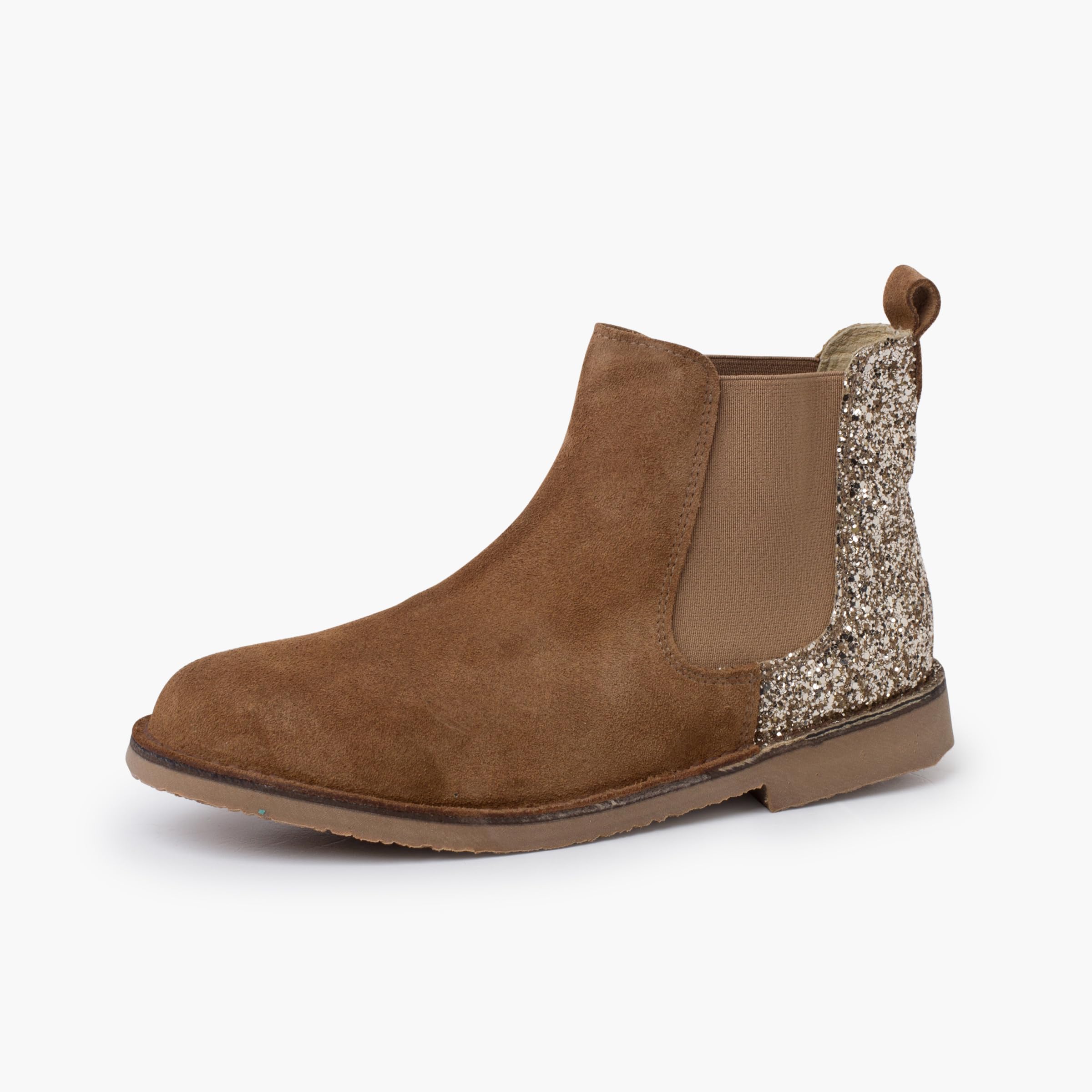 Pisamonas Stivaletti Bambina Scamosciati con Tallone Glitter