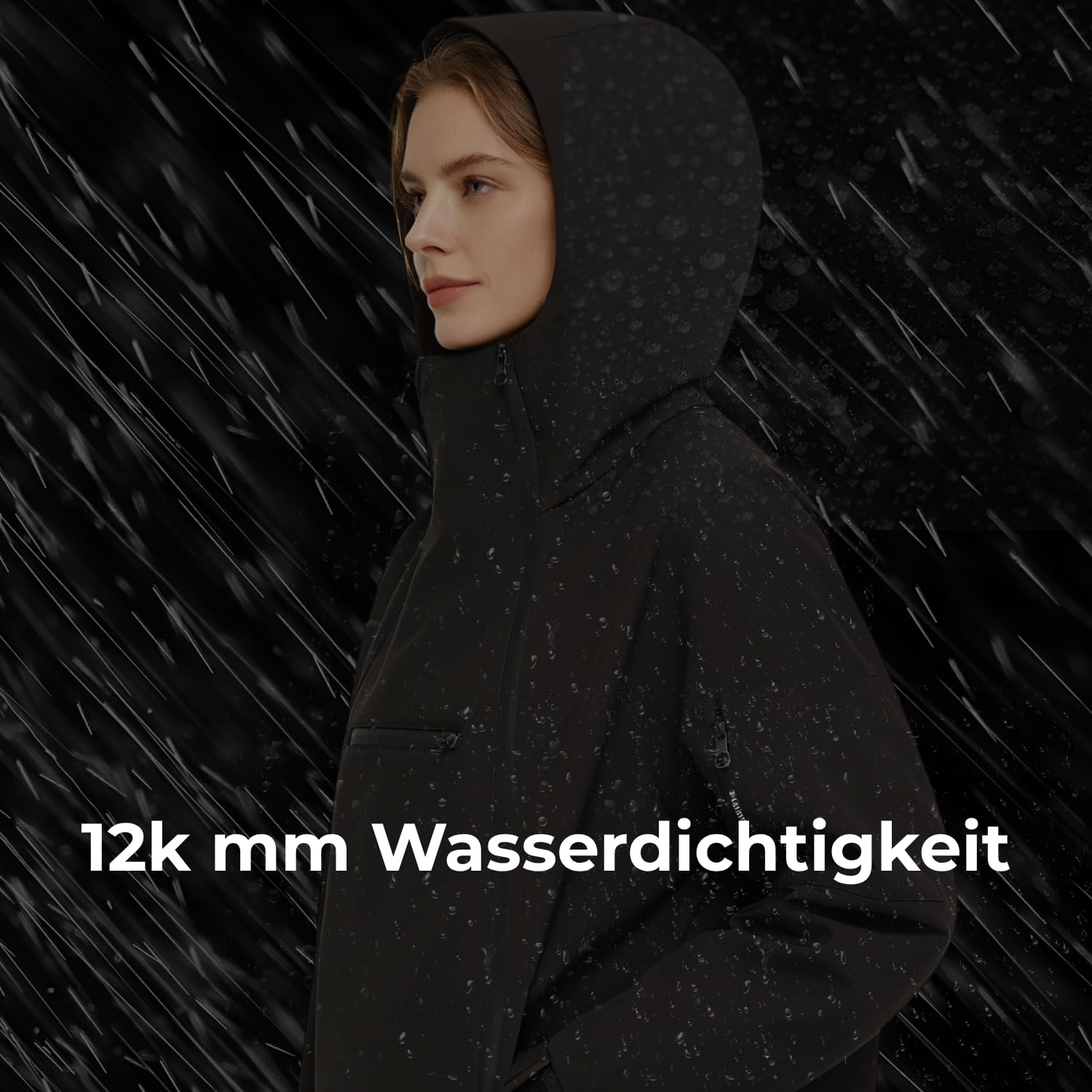 PUFFIT Regenjacken Damen Wasserabweisen Kapuzen Kurze Laufjacke Damen Atmungsaktiv Mit Zwei Reißverschlüssen