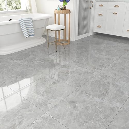 Miniatura 20 de WESTICK 20 azulejos de mármol para baño, impermeables, de 12 x 12 pulgadas, autoadhesivos, azulejos de vinilo para despegar y pegar, azulejos