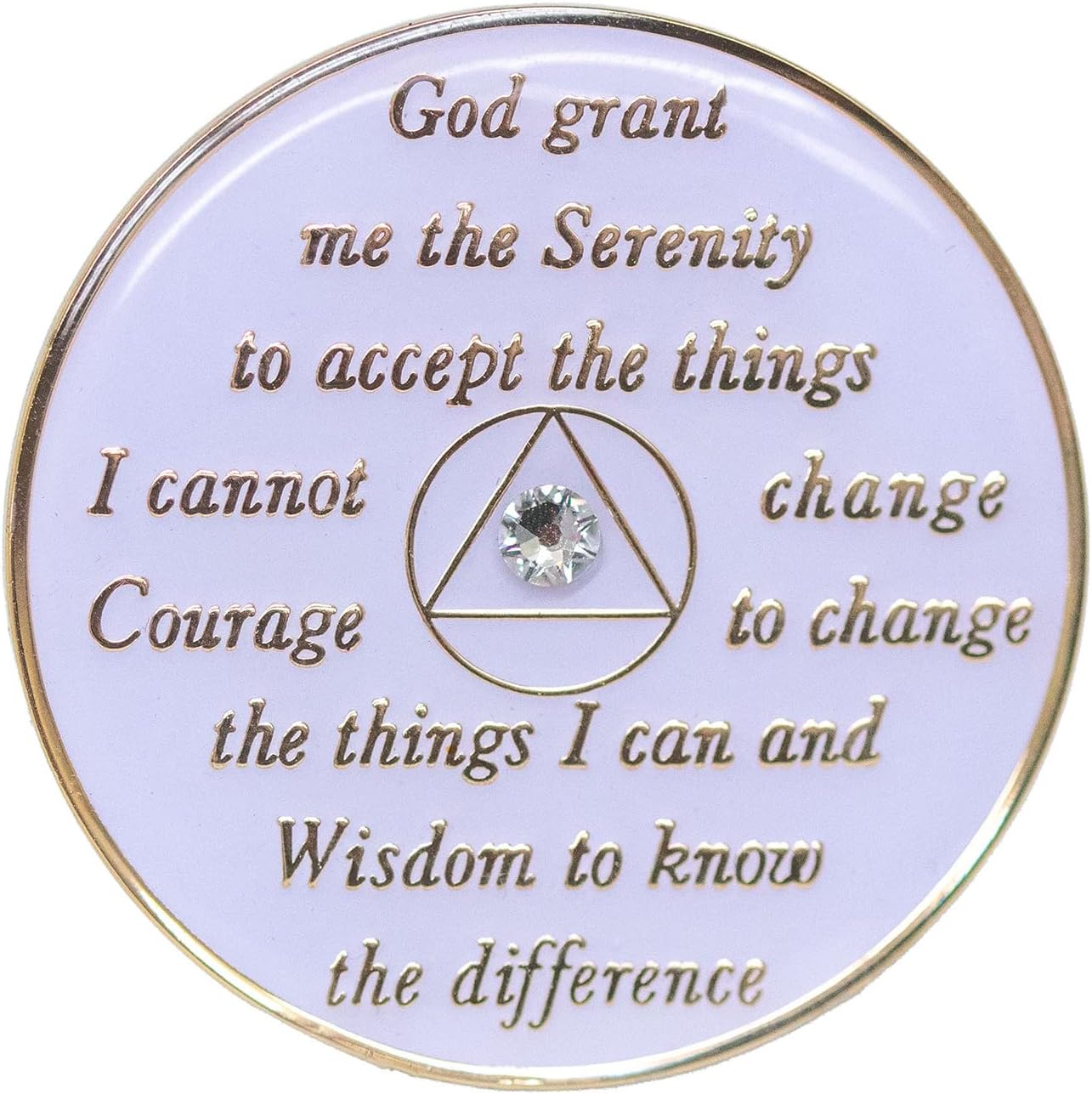 Sobriety Chip AA Transgender White Triplate LBGTQIA+ (1 Year)