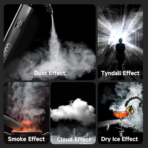 Miniatura 4 de COLBOR CF5 - Máquina de niebla portátil, mini máquina de humo de mano de 40 W para fotografía con control remoto, pequeña nebulizadora para