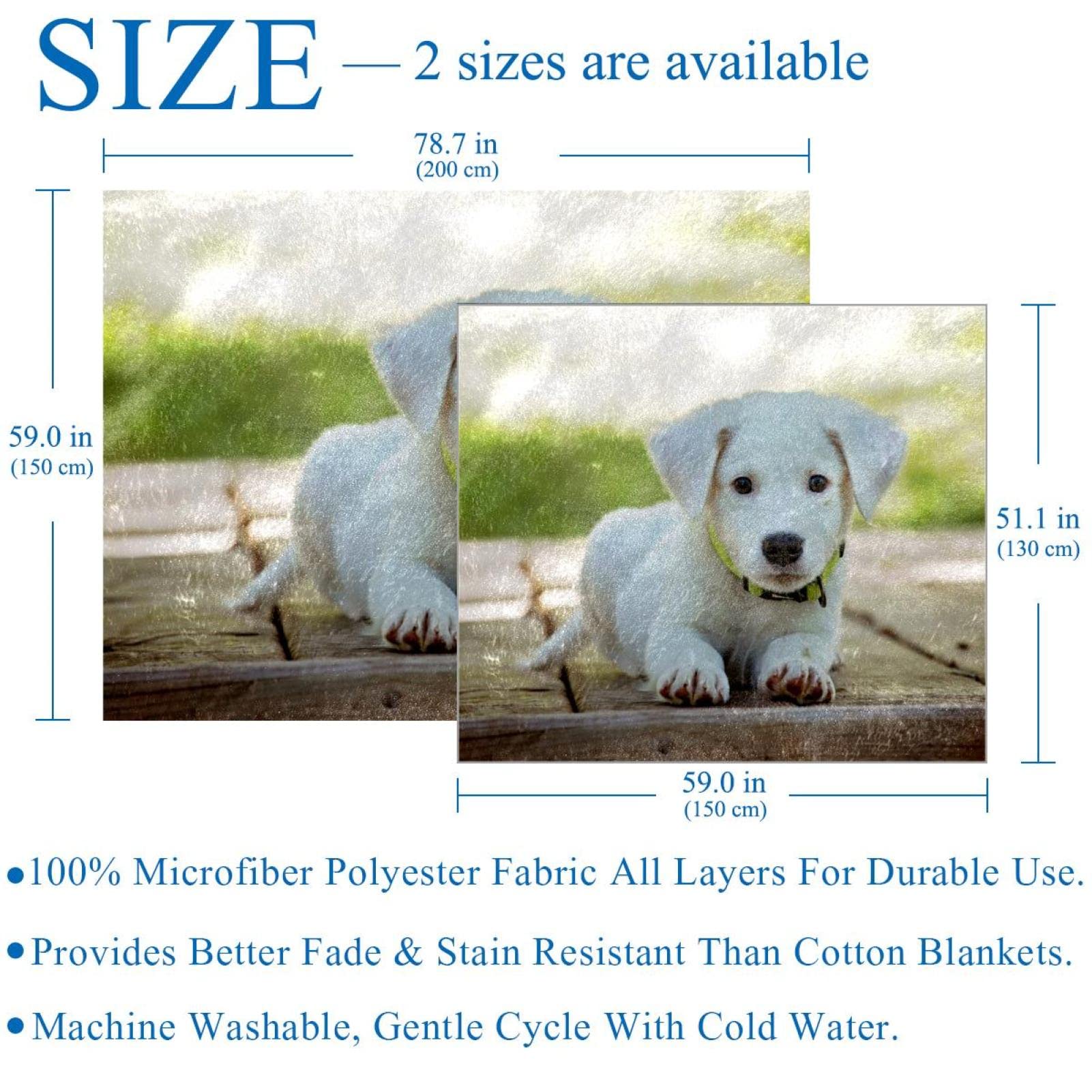 Manta de forro polar, súper suave y lujosa, manta de ropa de cama para cachorro, perro, color blanco, adorable canino