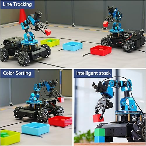 Miniatura 4 de HIWONDER AI Vision Robot Brazo Raspberry Pi CM4 4GB Robotic Car Mecanum Wheel Chassis DIY ROS Open Source para adultos