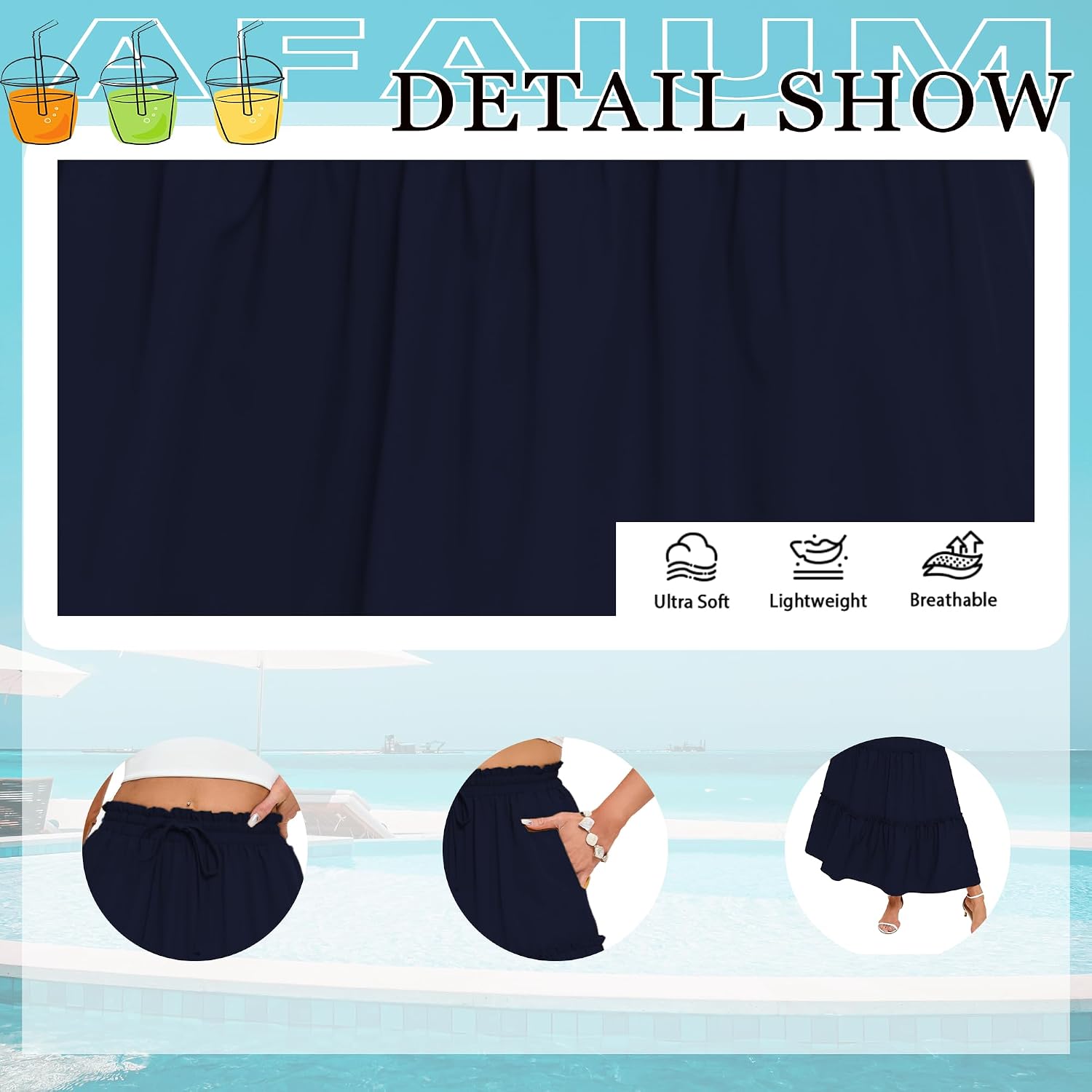 Long Skirts for Women Flowy Maxi Skirt Boho Floral Tiered A-Line High Waist Summer Beach Vacation Dress with Pockets