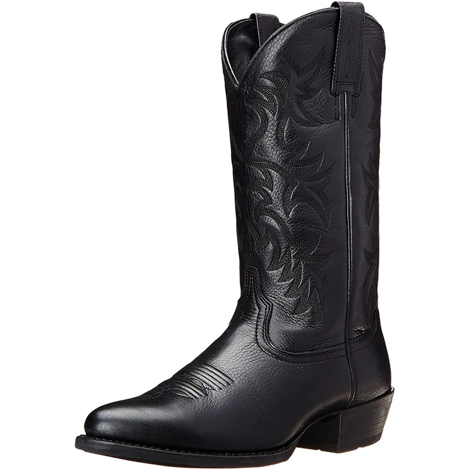 Santiag Femme Bottes Confortables en Cuir, Bottes for Hommes jusqu'aux Genoux, Bottes for Hommes, Bottes de Travail décontractées for Hommes, Grande Taille 46(Black,40)