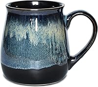 Bosmarlin 21oz Large Ceramic Coffee Mug - Big Tea Cup, Dishwasher & Microwave Safe for Office Home Use (Deep Blue)