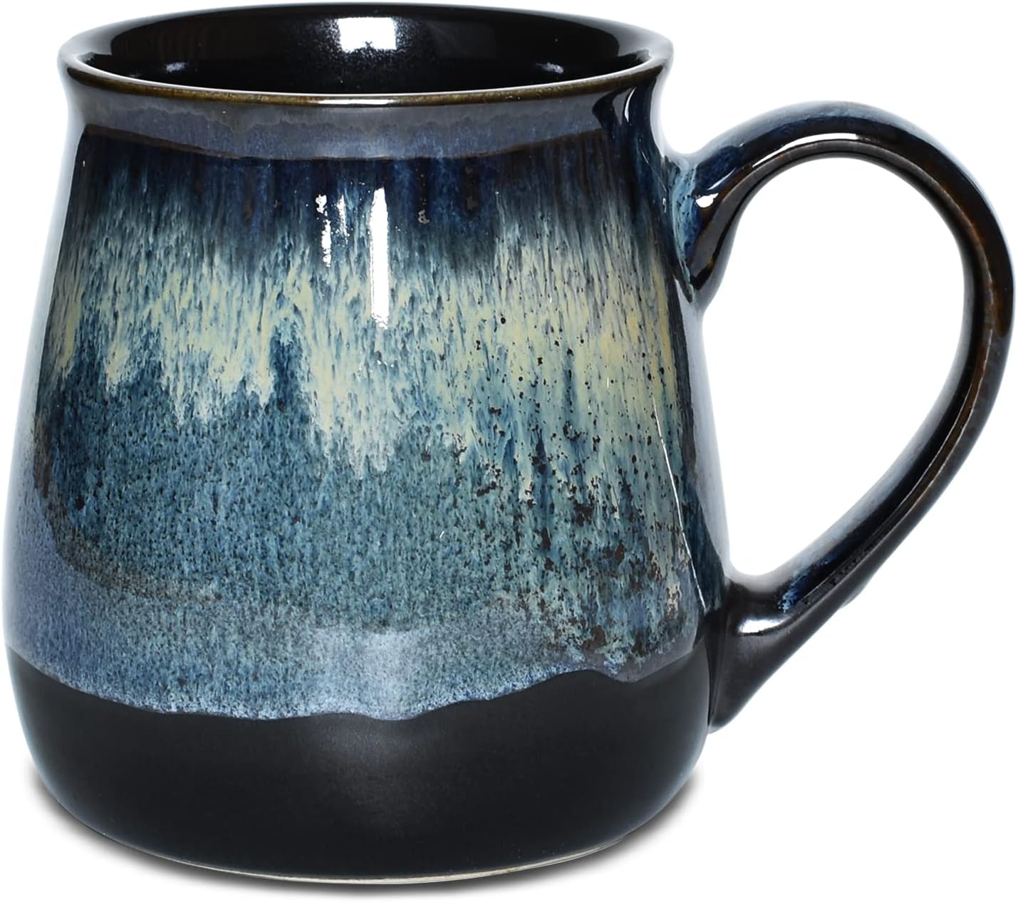 Large Ceramic Coffee Mug, Big Tea Cup for Office and Home, 21 Oz, Dishwasher and Microwave Safe (Deep Blue, 1)