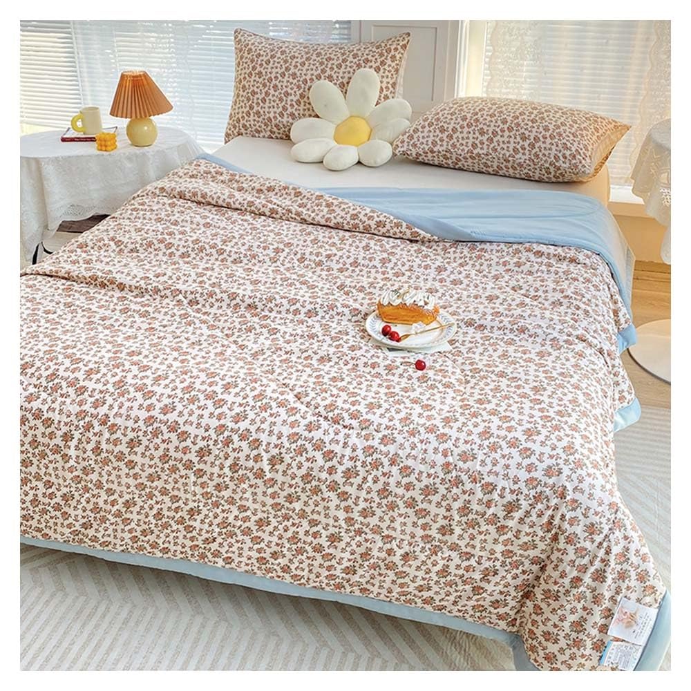 Trapuntino Copriletto Matrimoniale Singolo, Chickw11 3D Fiori Reversibile Coperta Primaverile Autunnale Trapunta Estivo Trapuntato Coperta Letto Leggera per Camera da Letto (Lake Green,180x200cm
