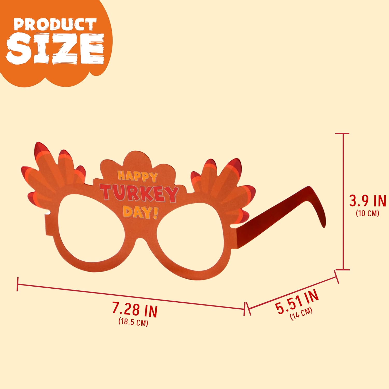 JOYIN 36 Pcs Thanksgiving Turkey Glasses, Turkey Eyewear Frame & Pumpkin Maple Leaves Photo Props, Thanksgiving Eyeglasses Accessories for Kids Harvest Party Decoration (One Size Fits All)