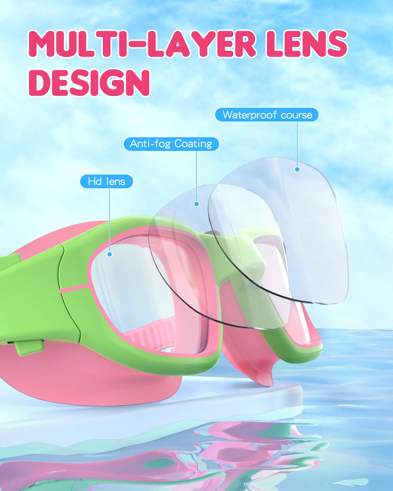 Zeligerstar Kids Swimming Goggles, Swimming Goggles for Kids 6-14, Anti Fog, UV Protection, No Leaking Wide Vision for Boys Girls - Image 3