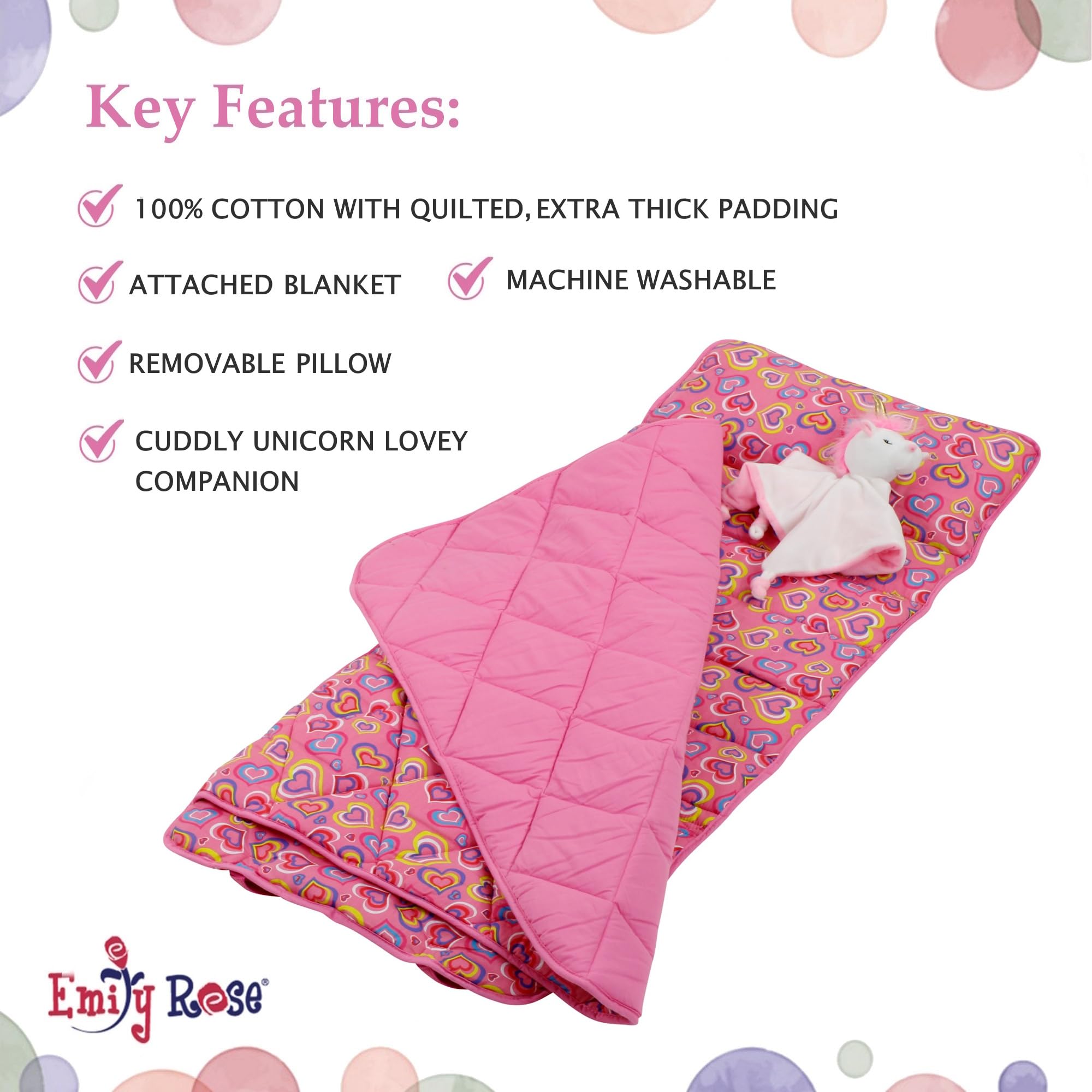 Amazon.com : Emily Rose Pink Toddler Nap Mat Set with Warm Blanket