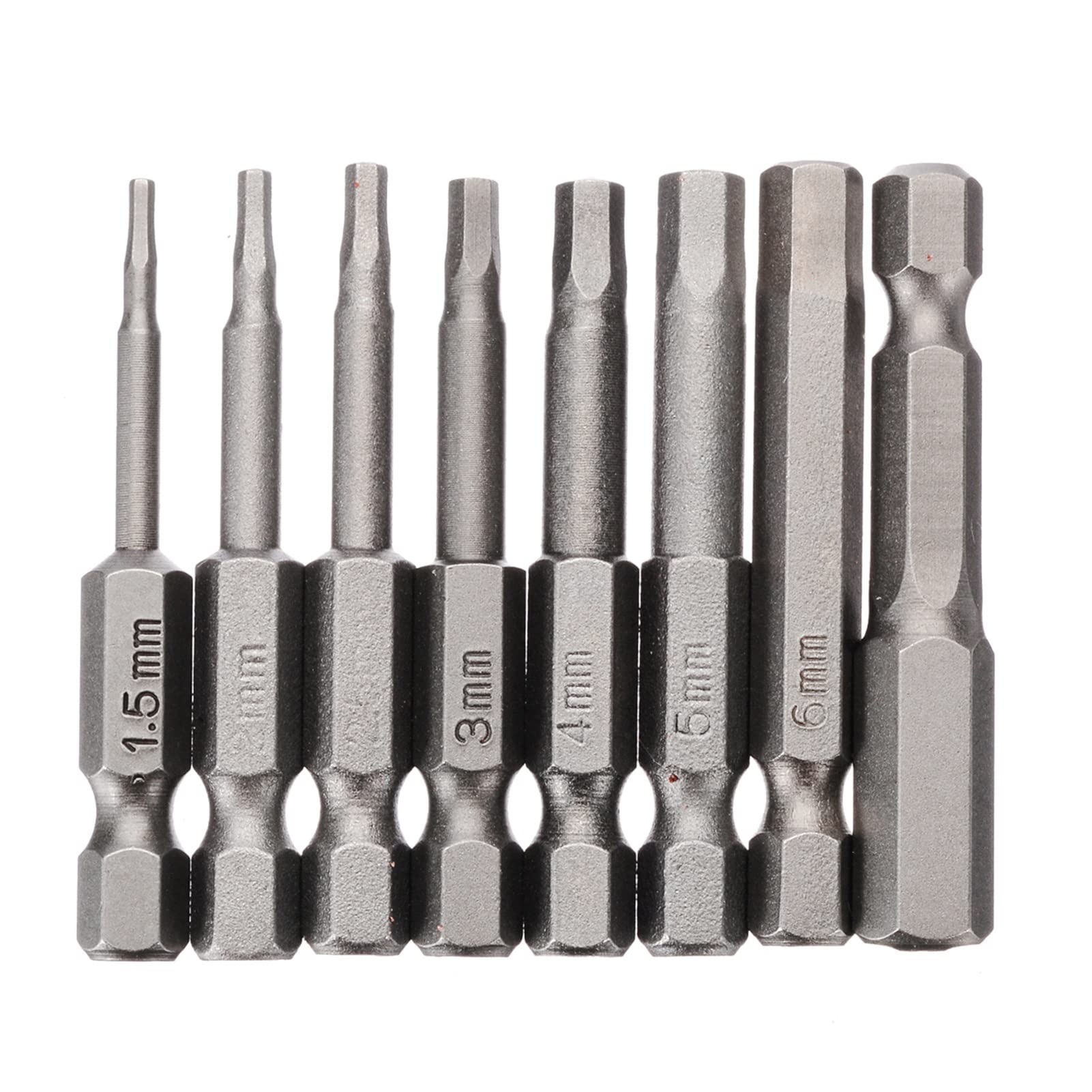 Fresa de carburo Paquete de 8 50 mm Vástago Hexagonal de 1/4 Pulgada Punta de Destornillador de Cabeza Hexagonal magnética Punta de Destornillador eléctrico Punta de Destornillador de Herramienta Man