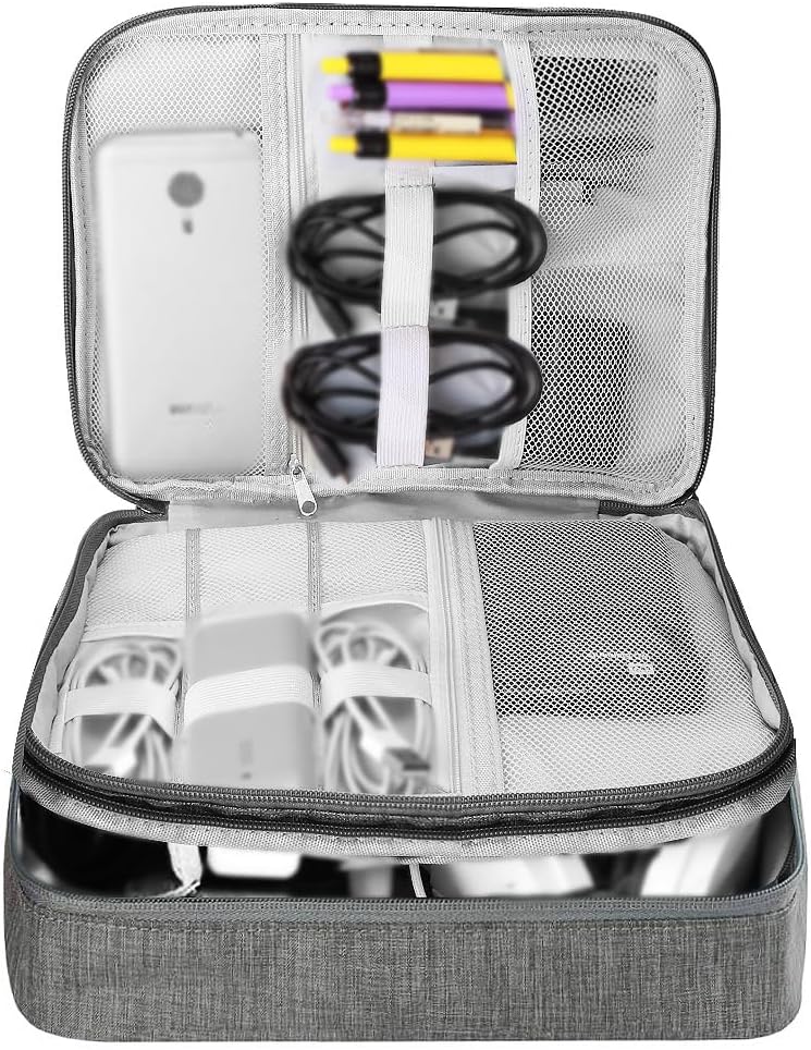 Charger Organizer Travel Case TOPSEFU Extra Large Cable Organiser