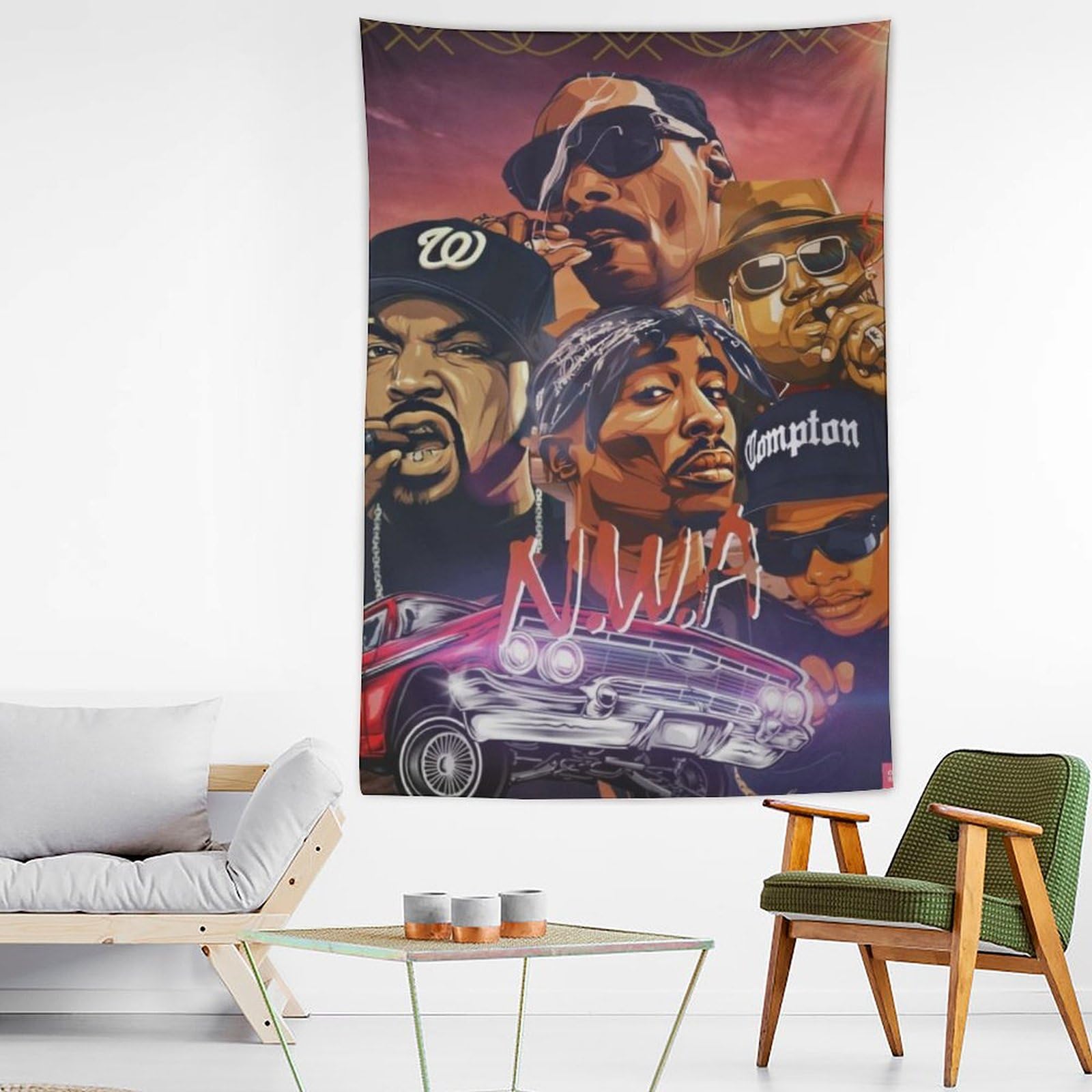14 poster con stampa artistica da parete con immagine di cantante rap, hip hop, decorazione per la casa, 152,4 x 228,6 cm