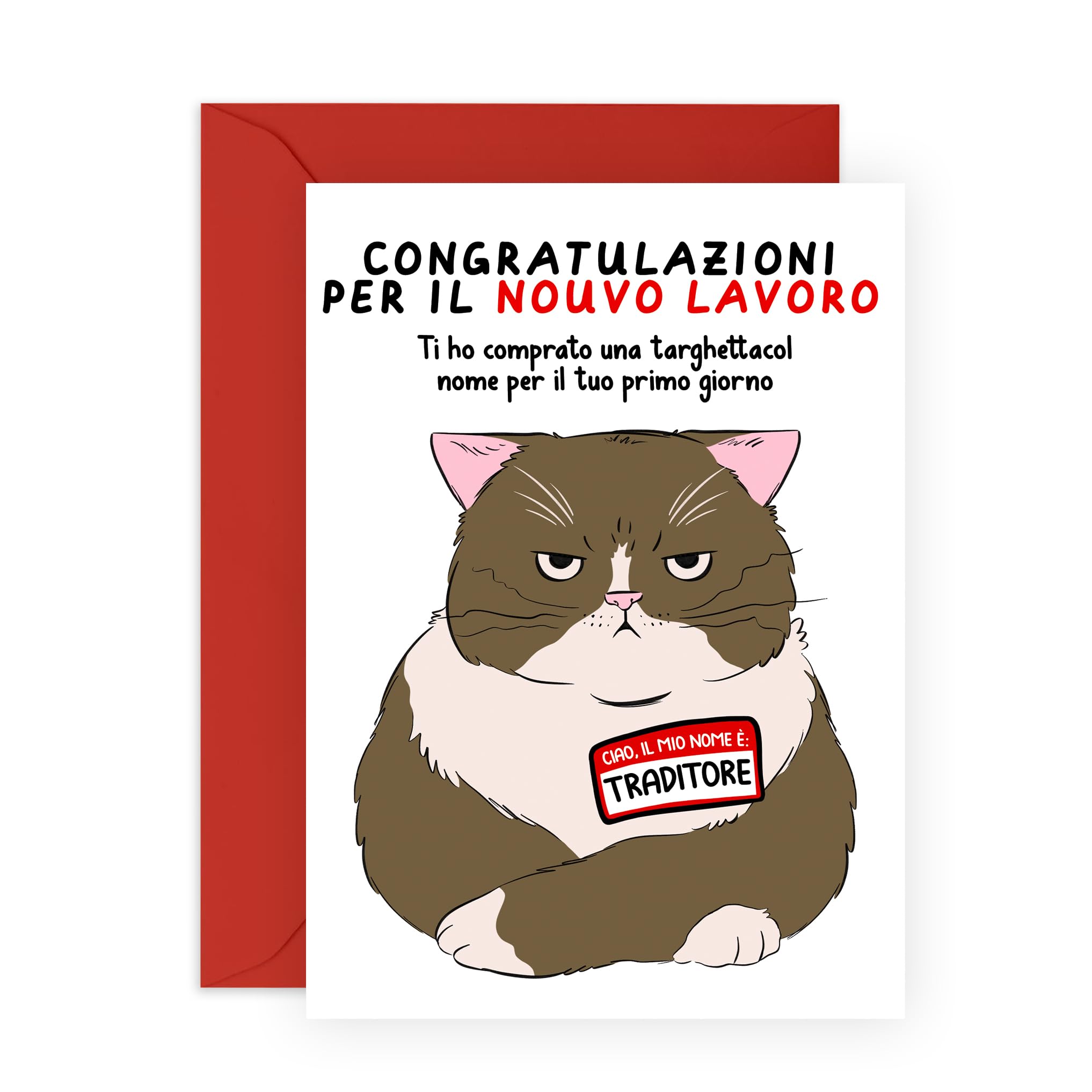 Central 23 Biglietto Di Congratulazioni Per Il Nuovo Lavoro - Gatto - IL MIO  NOME È, image size:2034x2034