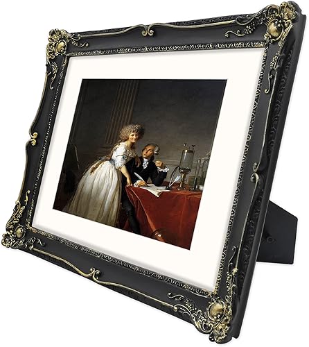 Miniatura 2 de IAMOY Marco de fotos de 11 x 14 pulgadas con paspartú para marcos de fotos barrocos de 8 x 10 pulgadas, marcos de fotos vintage para galería de