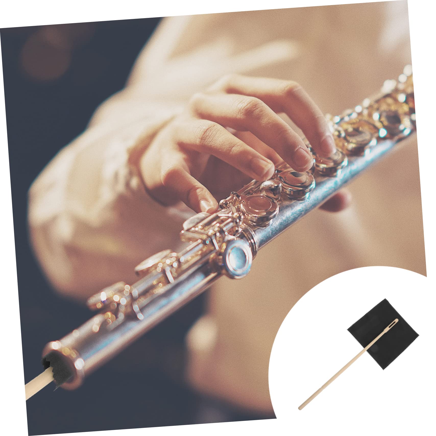 Totority Instrument Cleaning Supplies 1 Set Flute Cleaning Kit for Flute Clarinet Guitar