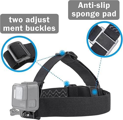 Miniatura 4 de Haoyou Soporte de correa para la cabeza con bolsa de almacenamiento, compatible con Gopro Hero 11/10/9/8/7/6/5/4/3+/3/Session/Hero 2018/Akaso/DJI