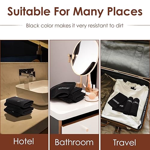 Miniatura 7 de HENBAY Removedor de maquillaje reutilizable de algodón, paquete de 4 toallas faciales de 12 x 12 pulgadas, paño de limpieza pequeño para el cuidado