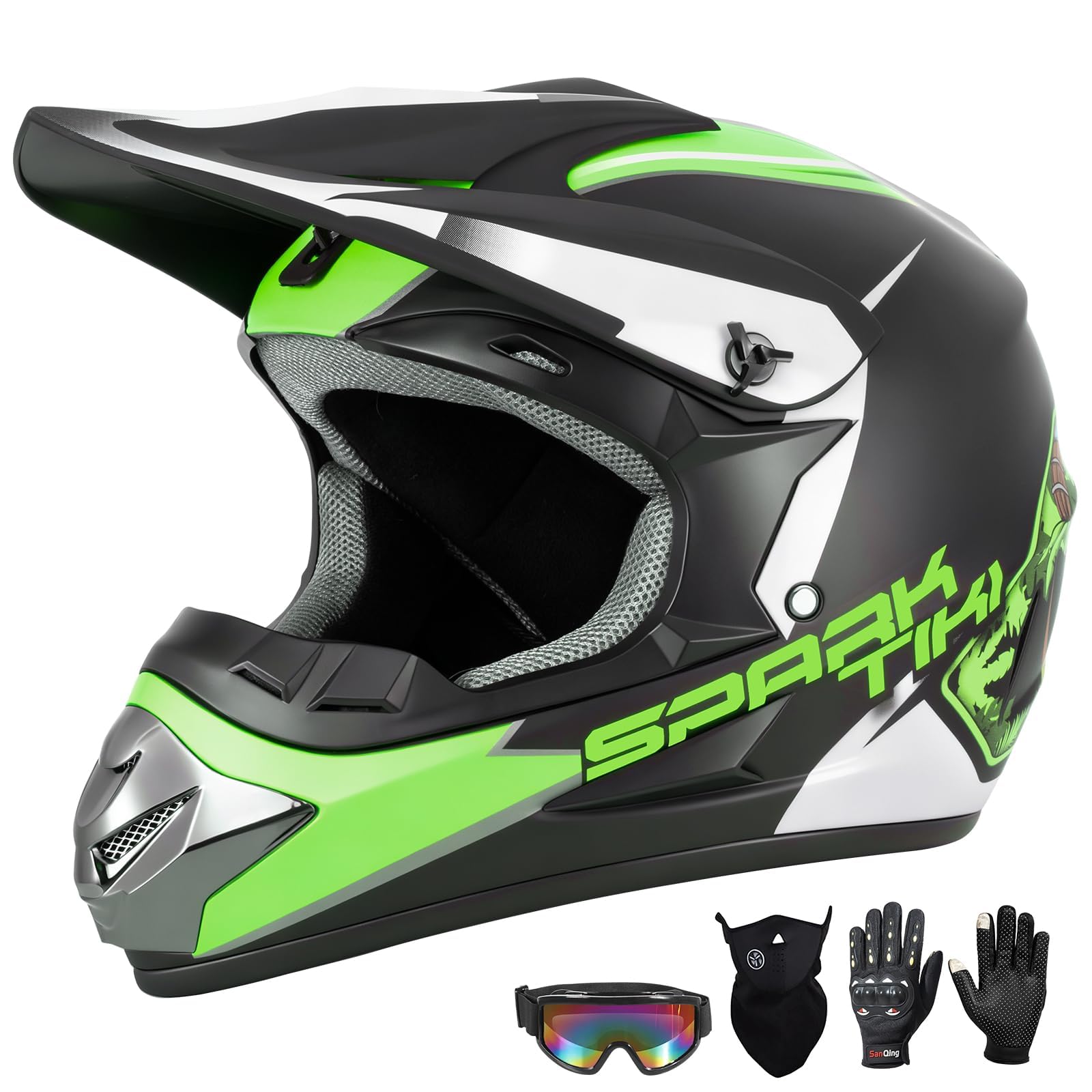 TIANDU Youth Motocross Helmet 4-Piece Set
