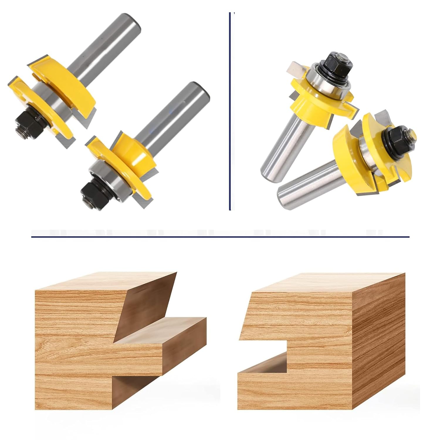 Shaker Rail and Stile Router Bits, 1/2 Inch Shank Tongue and Groove Router Bit, Professional Carbide Milling Cutters for Woodworking for Cabinet Door