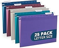 Vista 1 de Blue Summit Supplies 25 carpetas colgantes en tono de joya, tamaño carta con pestañas, carpetas colgantes reforzadas, tono de joya, incluye pestañas