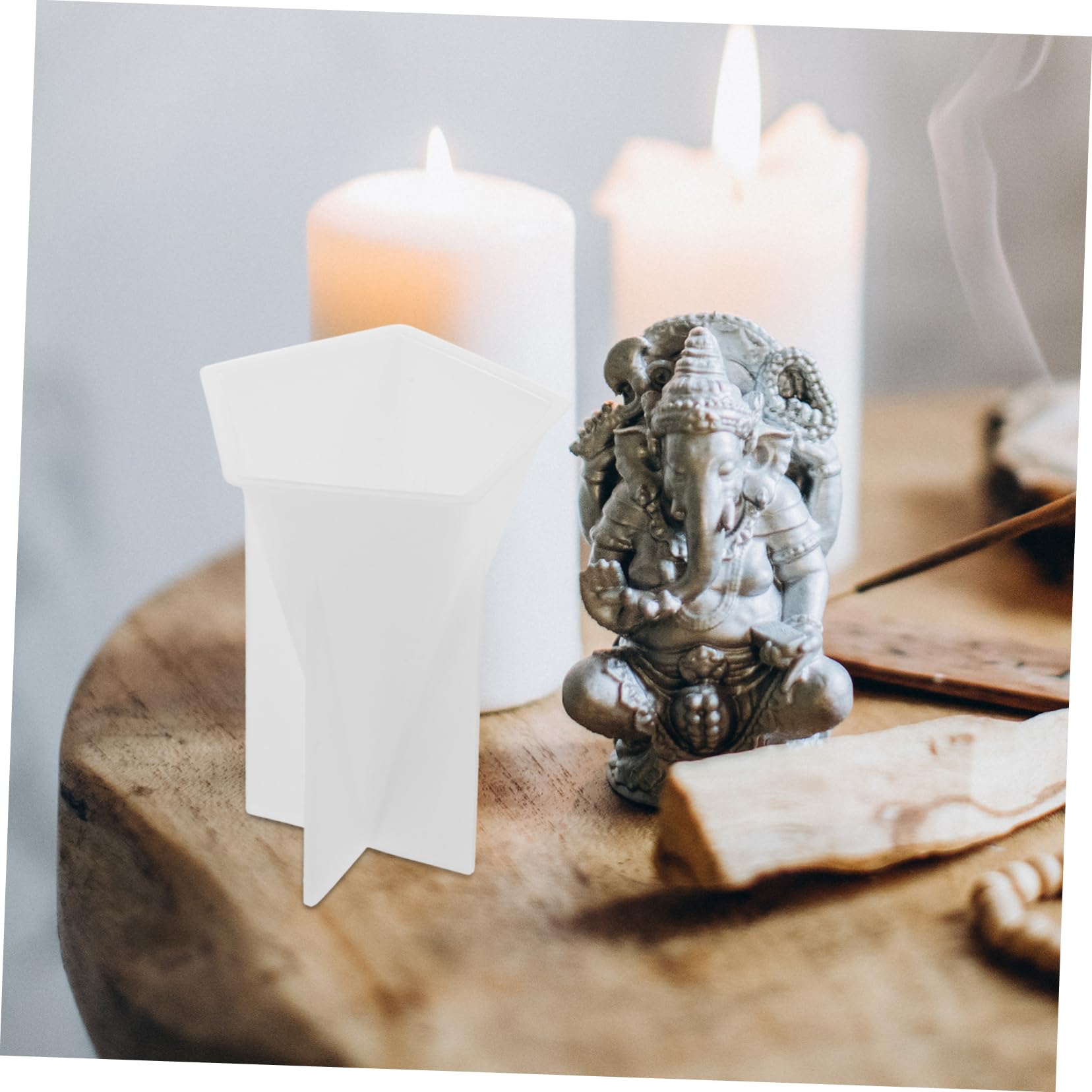 Stampi In Silicio Per Portacandele Fai Da Te - Set Con Forma Casa E Albero, Per Resina Epossidica, Cemento E Gesso - 3