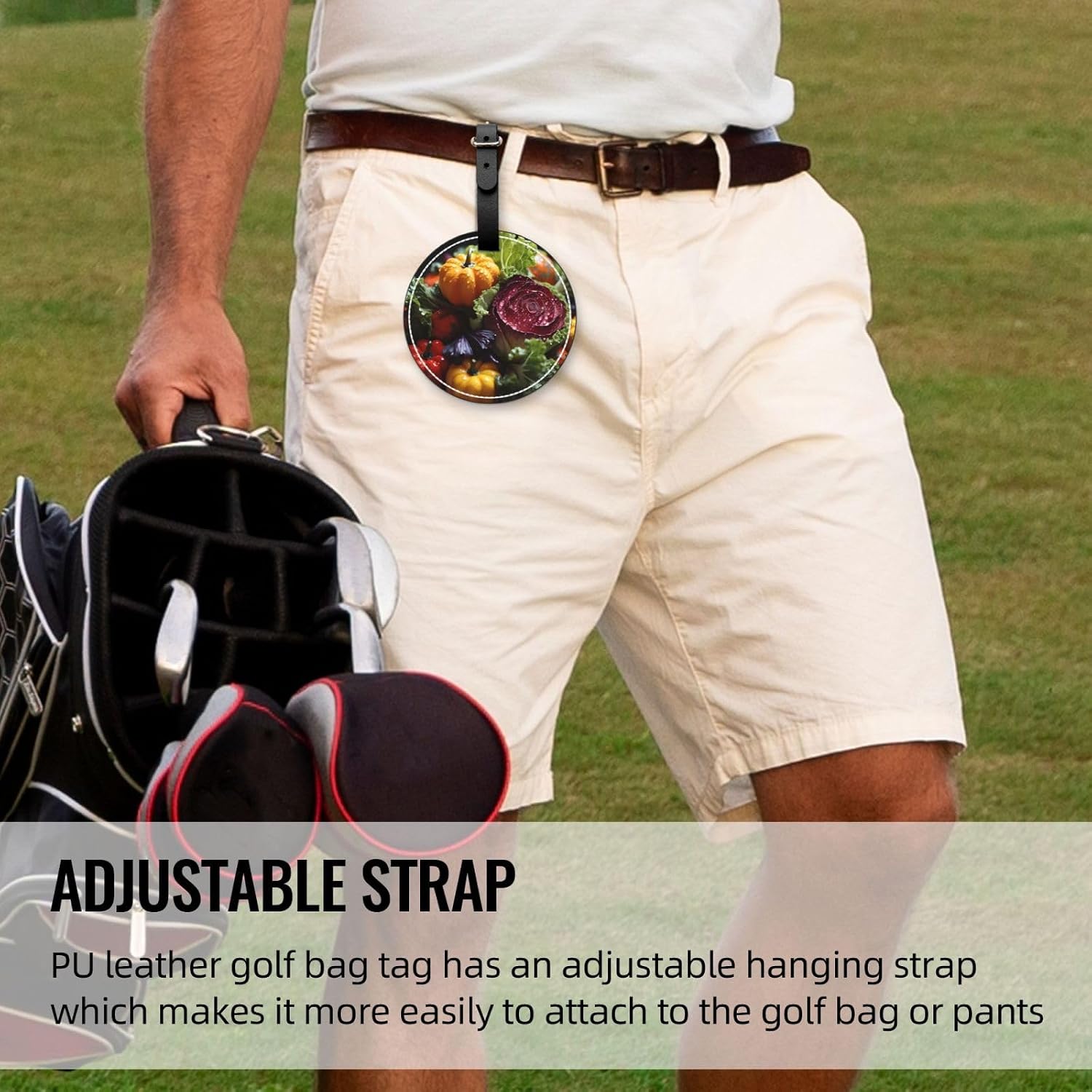 Fresh Cabbage Black Printed Golf tee Storage Bag - for Men only, Durable PU Material, Easy to Carry, Enhance The Golf Experience