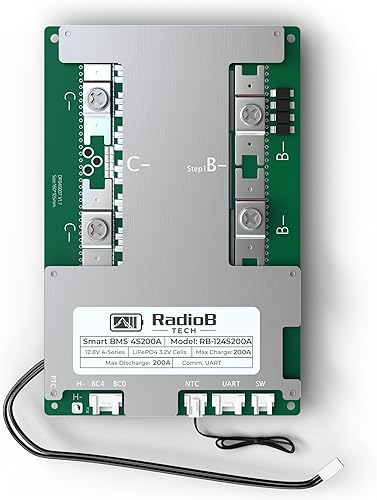 Miniatura 2 de Smart BMS 4S 12V Lifepo4 - Placa de protección de PCB para gestión de baterías de litio con cables de equilibrio y Bluetooth inalámbrico, soporta 4
