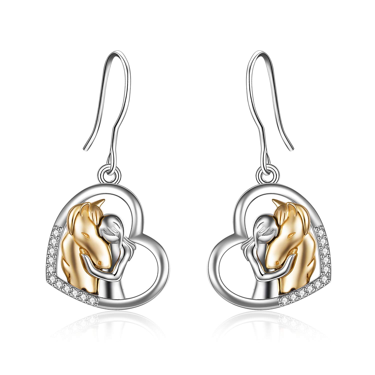 YFN Horse Earrings Dog Earrings Sterling Silver Animal Drop Dangle Earrings Horse Jewelry Gift for women