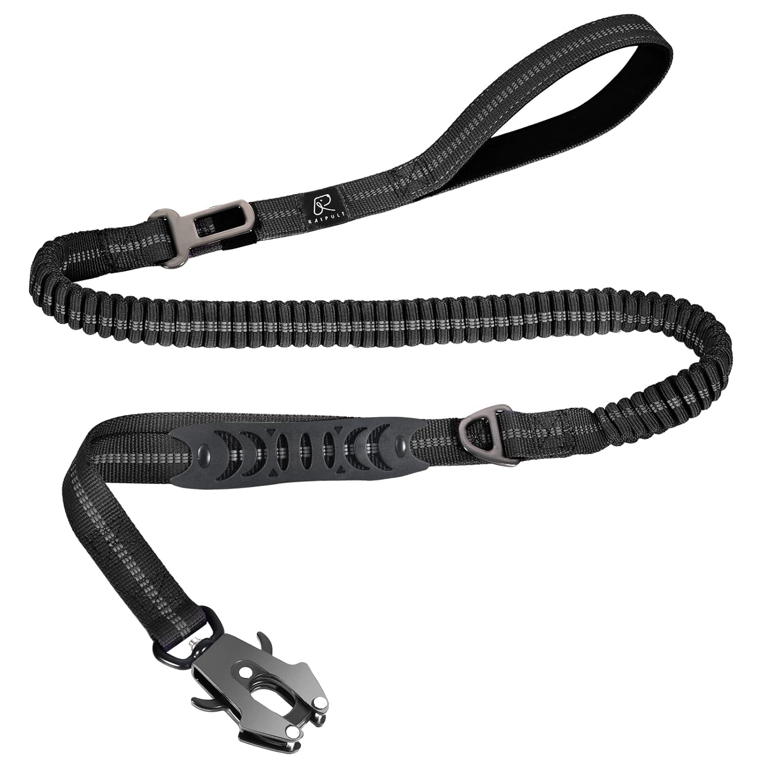 Raipult Tactical Heavy Duty Bungee Dog Leash for Medium Large Dogs That Pull Military K9 Working Lead 4-6FT