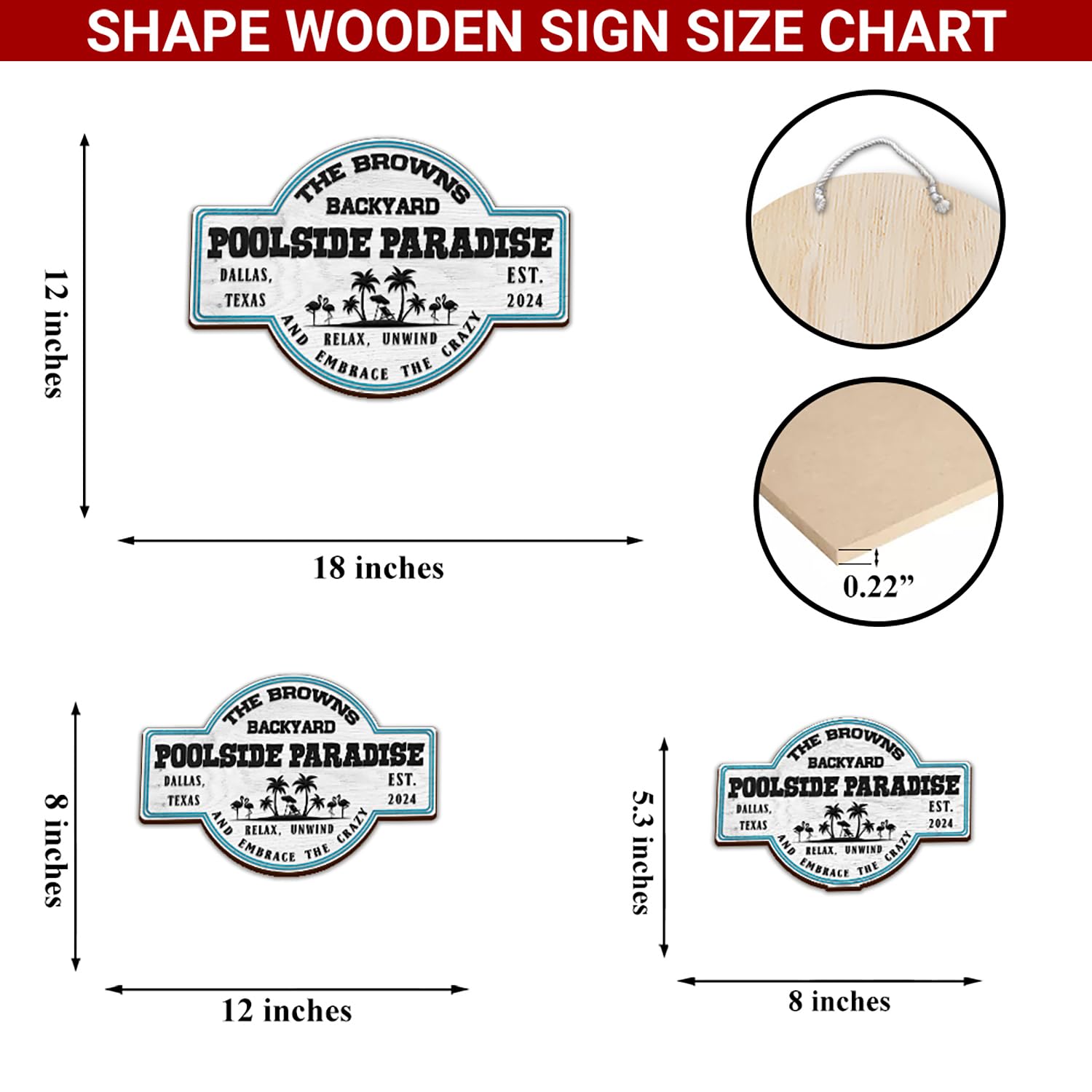 THUYPT Personalized Pool Sign, Pool Wooden Sign for Pool Bar Outdoor Decorations, Pool Patio Poolside Paradise Wall Hanging Printed Wooden Sign, Outdoor Decor Summer (02)