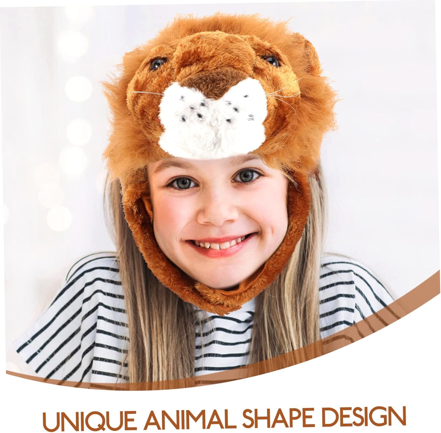 Holibanna 3pcs Lion Plush Animal Design Hat Fun Party Hat for Festivals Comfortable Costume Accessory Photo Prop for Friends Family Gatherings