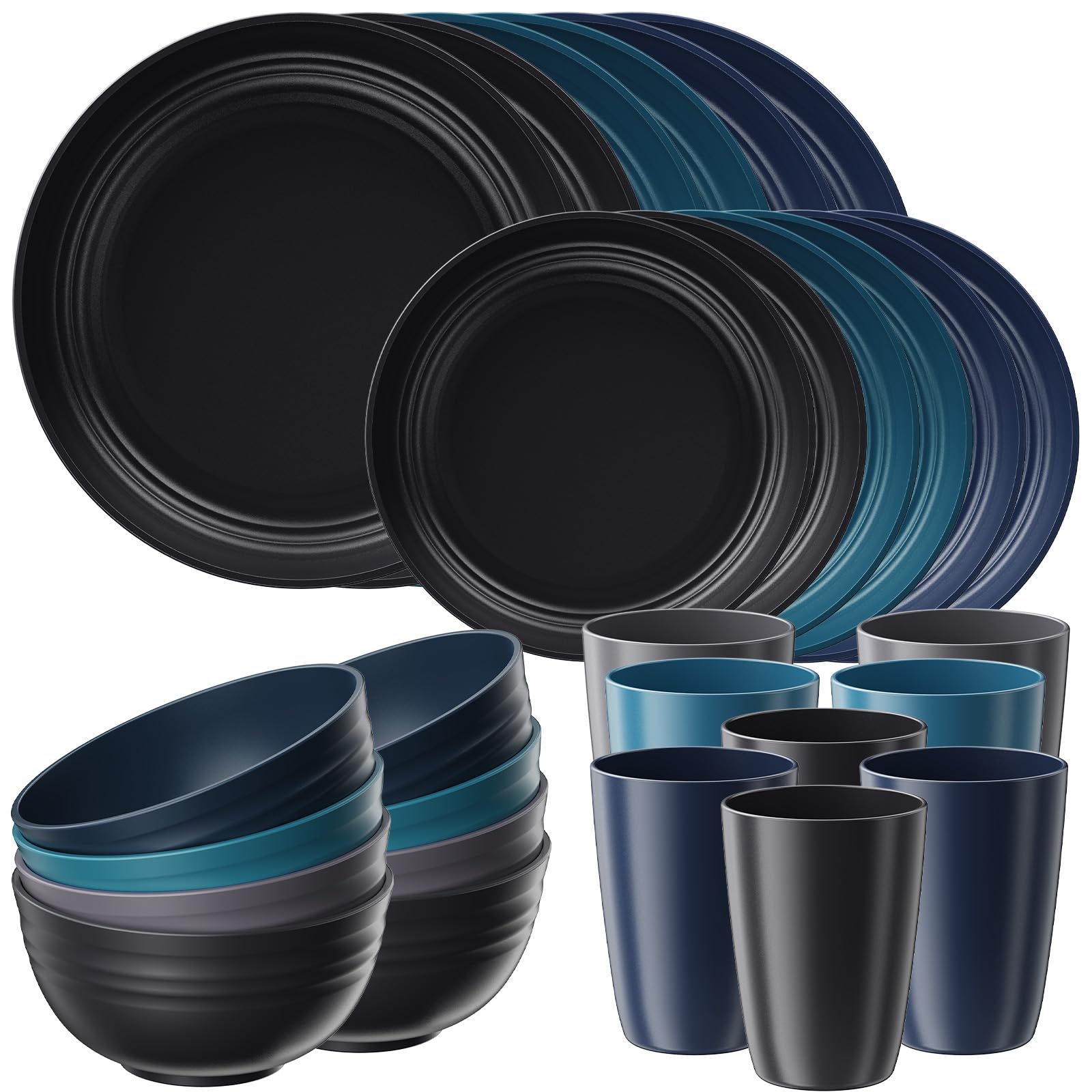 Quatish 16-Piece Blue Dinnerware Set -9