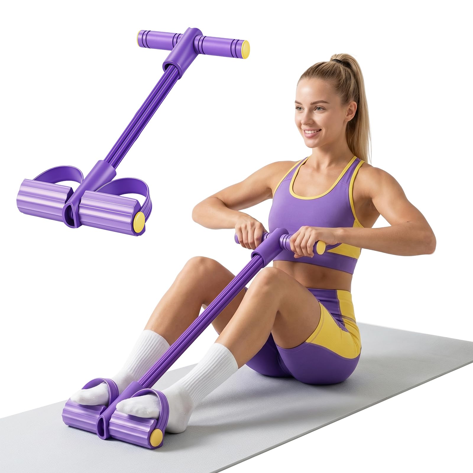 Photo 1 of ????? ????????? Pedal Resistance Bands with Handles, 8-Tubes Elastic Bands for Exercise, High-Elasticity Fitness Cords for Squats, Chest Press & Leg Workouts