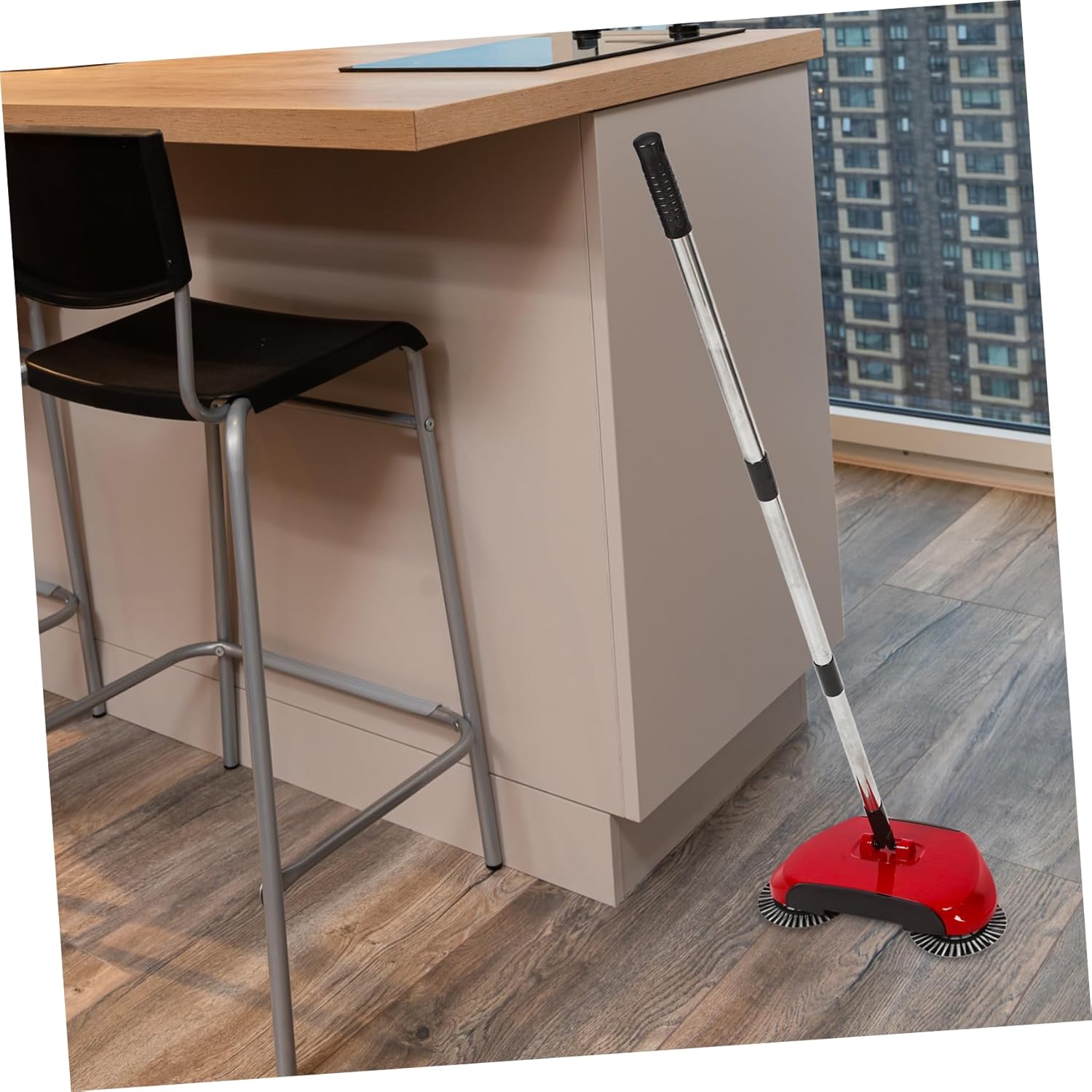 GLEAVI Hand Push Floor Sweeper Dustpan Random Color 360° Rotating Mop Lightweight Cleaning Broom for Home and Office Easy to Use for Indoor and Outdoor Sweeping