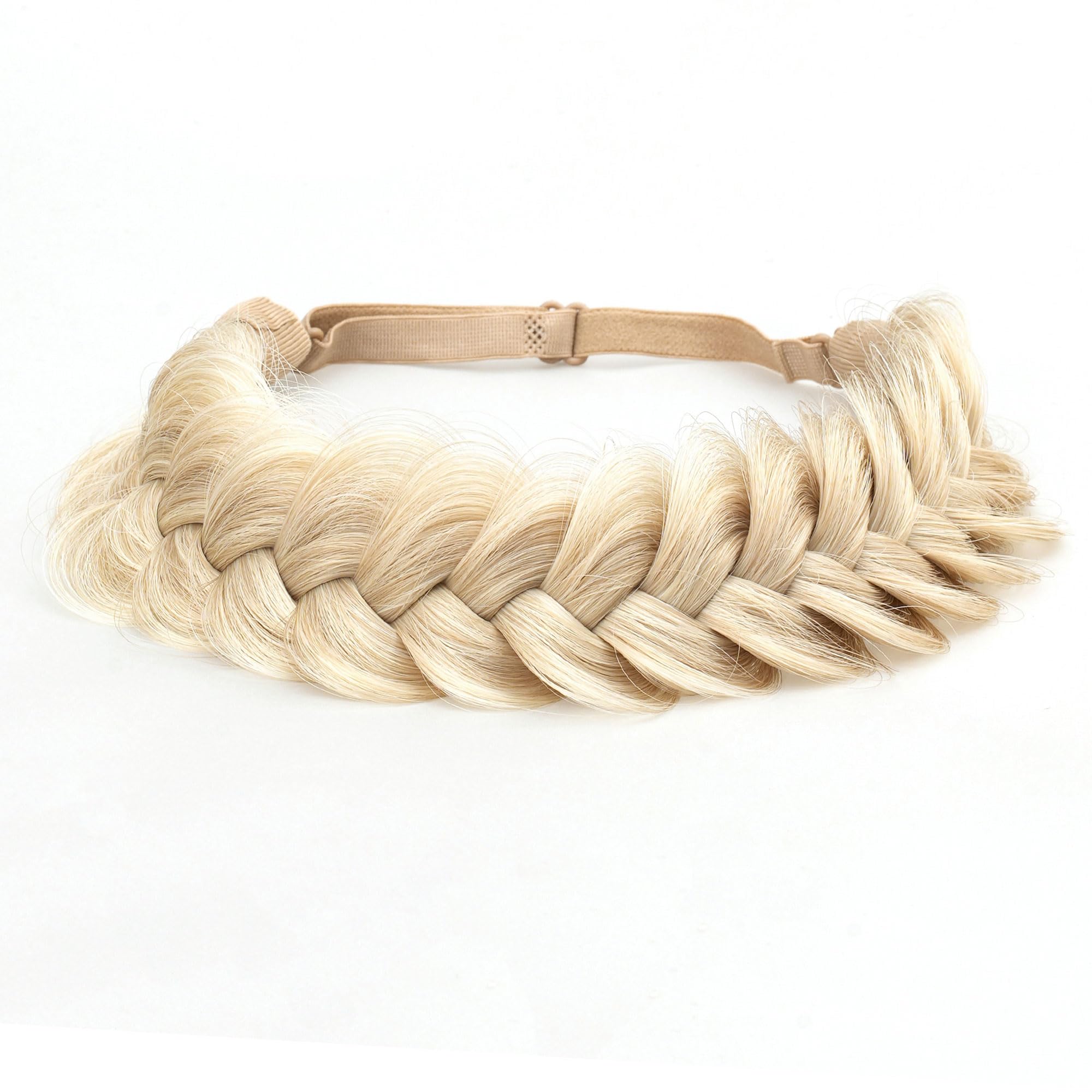 TOECWEGR extensions, headband, braided hair band, classic chunky wide plaited wedding fluffy braids