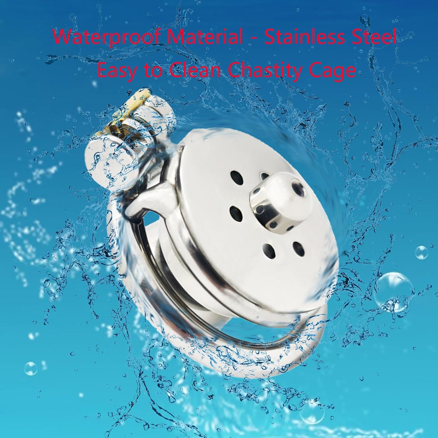 Flat Chastity Cage with Funnel Urinal Tray, Breathable Chastity Lock Sex Toys with Two Uses Cock Cages Adult SM Fetish Bondage Trainer (A399-L-45mm)