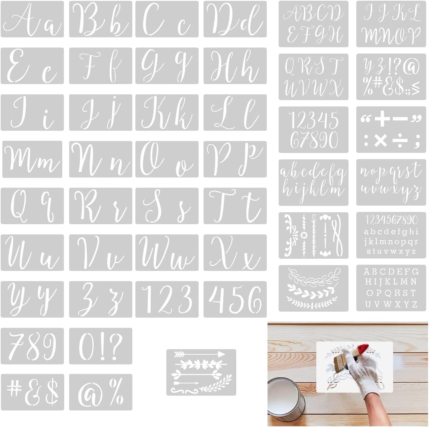 Kit De 24 Pochoirs Réutilisables OOTSR - Pour Bullet Journal, Scrapbooking, DIY - Taille 17.8x10.4 Cm