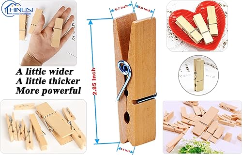 Miniatura 2 de 30 pinzas de madera grandes, resistentes y resistentes para colgar, al aire libre, manualidades