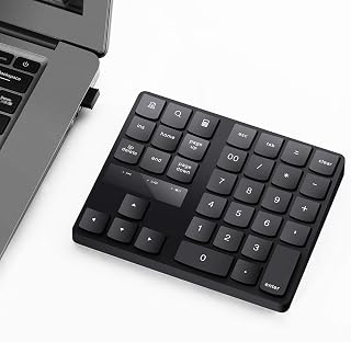テンキー ワイヤレス Bluetooth ゲーミングキーボード 充電式 薄型 2.4GHz接続 7列・35キー Tabキー付き アイソレーション式 Android/Windows/IOS/OS対応 ブラック