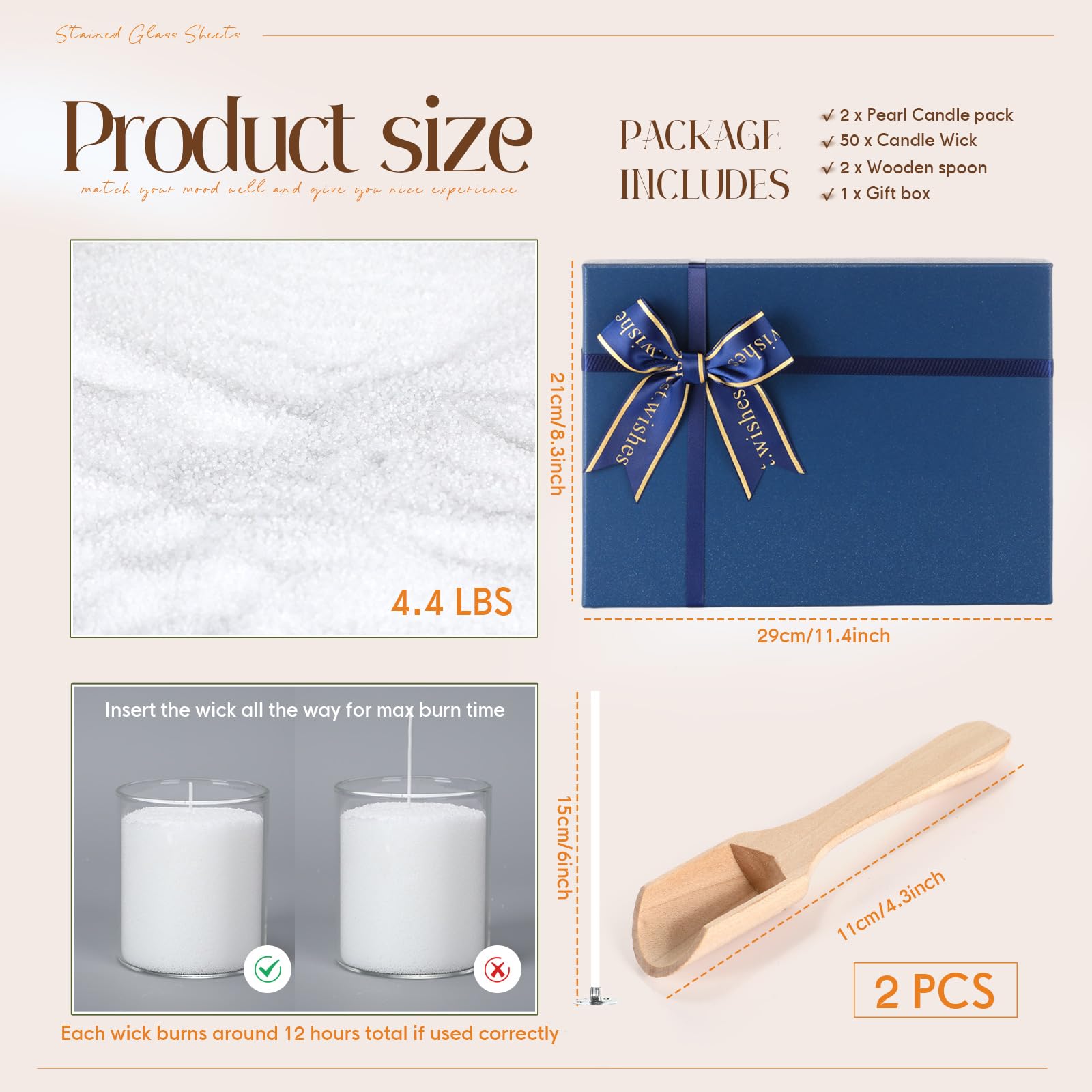 MTLEE Candela perlata 2 kg di cera profumata alla sabbia profumata alle spezie da cucina, kit con confezione regalo, 100 stoppini, barattolo ricaricabile con perline bianche, set regalo per amici